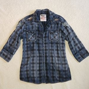 Destined to Roar Sequin Button Up